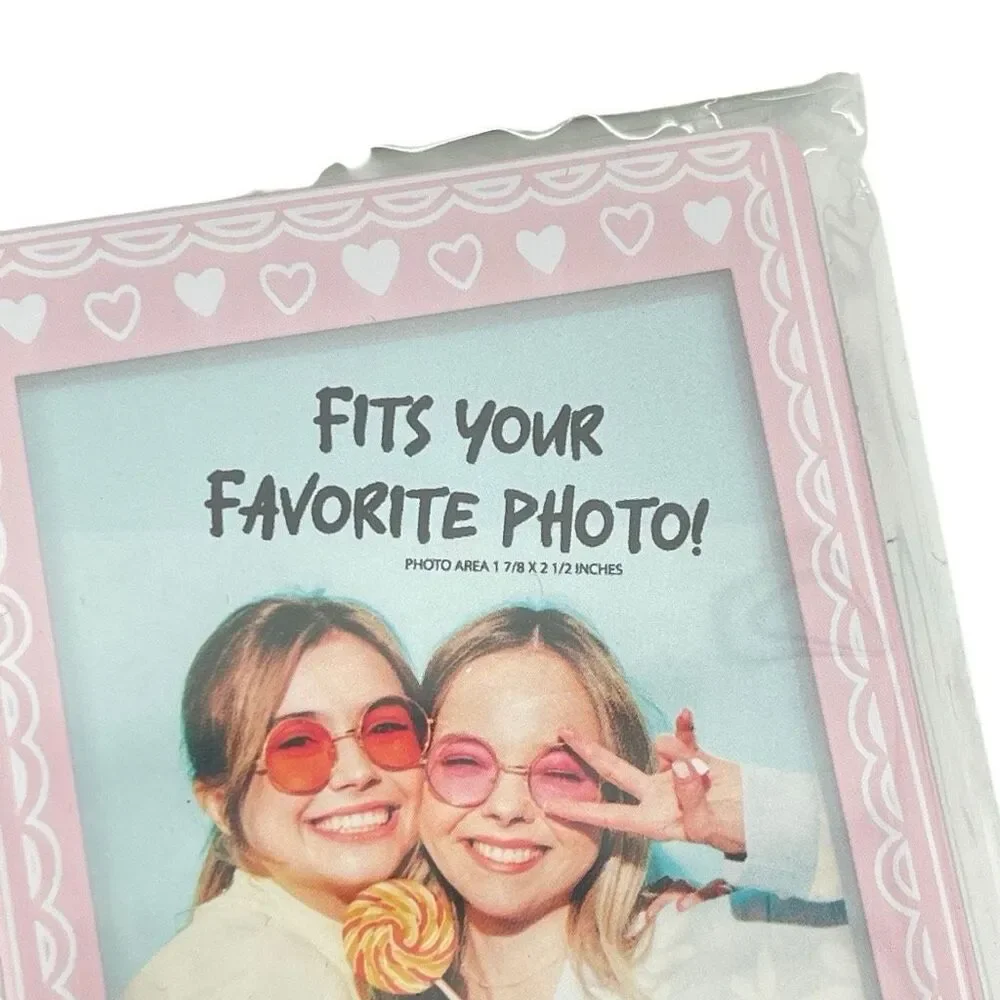 Perfect Match Magnetic Photo Frame Pink Heart Fridge Magnet 1.75x2.5 Photo